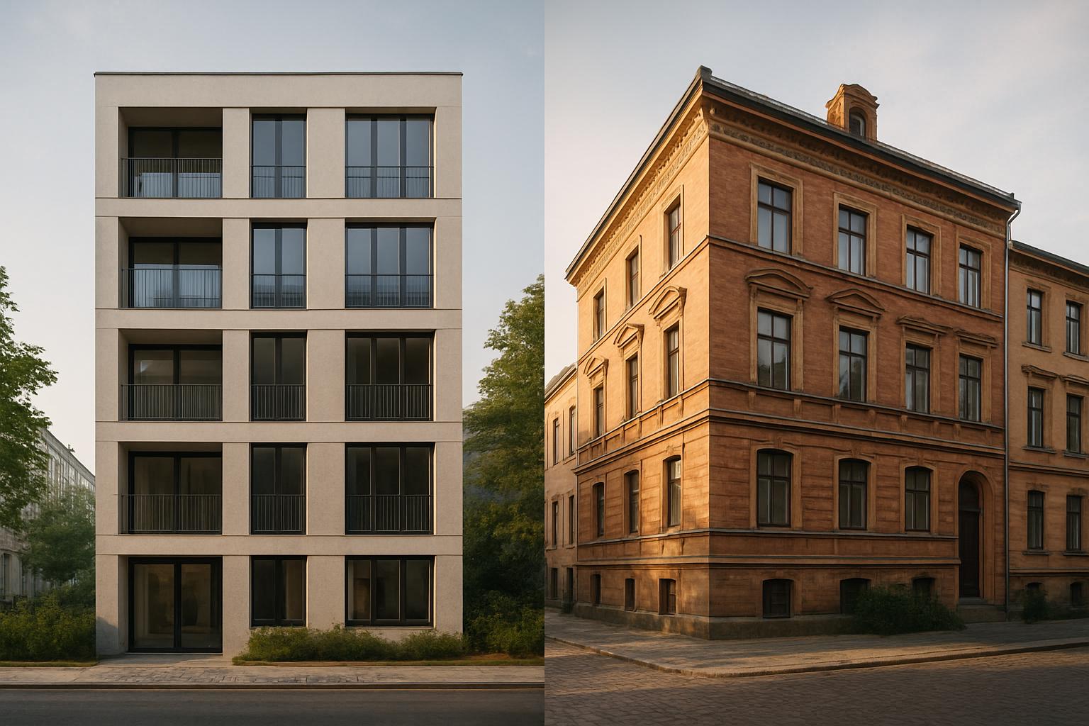 Neubau oder Altbau: Was passt besser zu dir?. Der Charakter des Gebäudes: Atmosphäre, Licht, Materialität Neubau oder Altbau: Was passt besser zu dir?. Der Charakter des Gebäudes: Atmosphäre, Licht, Materialität