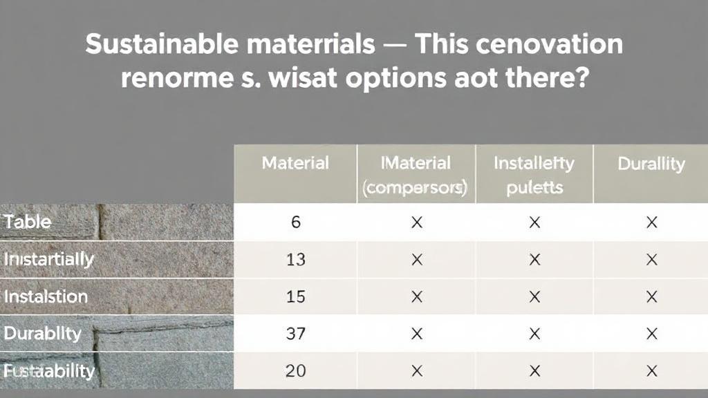 Nachhaltige Materialien bei der Renovierung – welche Möglichkeiten gibt es?. Tabelle: Materialvergleich nach Kosten, Montage, Haltbarkeit und Nachhaltigkeit Nachhaltige Materialien bei der Renovierung – welche Möglichkeiten gibt es?. Tabelle: Materialvergleich nach Kosten, Montage, Haltbarkeit und Nachhaltigkeit